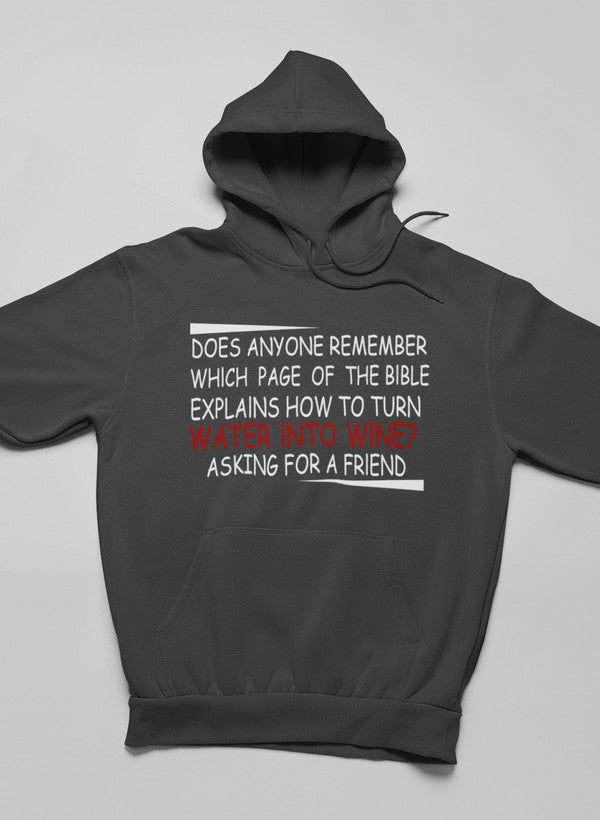 Water Into Wine Hoodie shopmerchmallow Virgin Teez - Black Hoodie