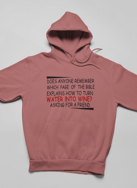 Water Into Wine Hoodie shopmerchmallow Virgin Teez - Black Hoodie