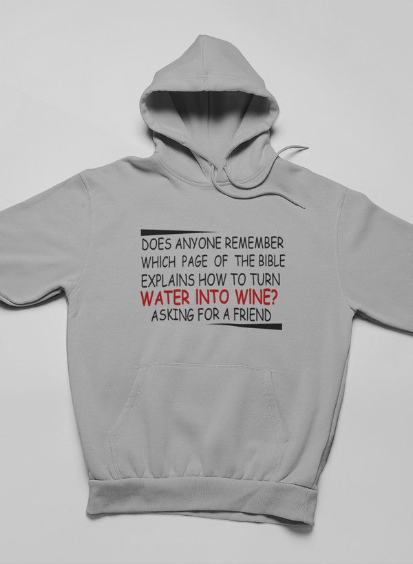 Water Into Wine Hoodie shopmerchmallow Virgin Teez - Black Hoodie