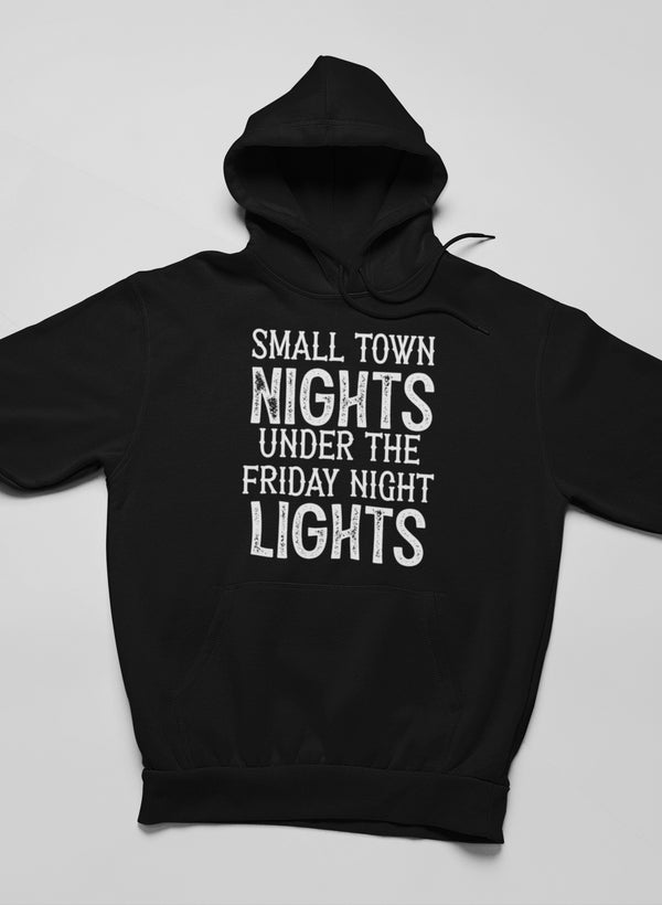 Small Town Nights Hoodie shopmerchmallow Virgin Teez - Black Hoodie