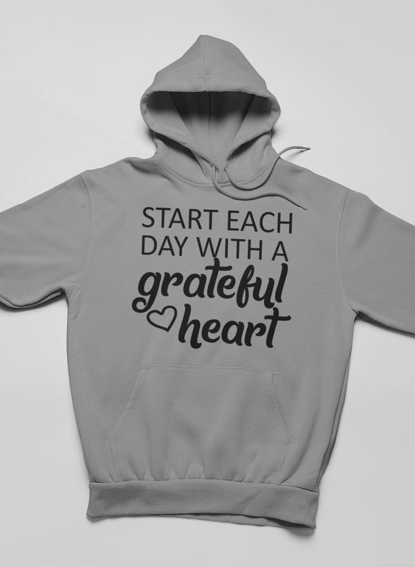 Start Each Day With A Grateful Heart Hoodie shopmerchmallow Virgin Teez - Black Hoodie