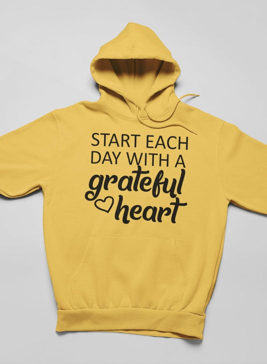 Start Each Day With A Grateful Heart Hoodie shopmerchmallow Virgin Teez - Black Hoodie