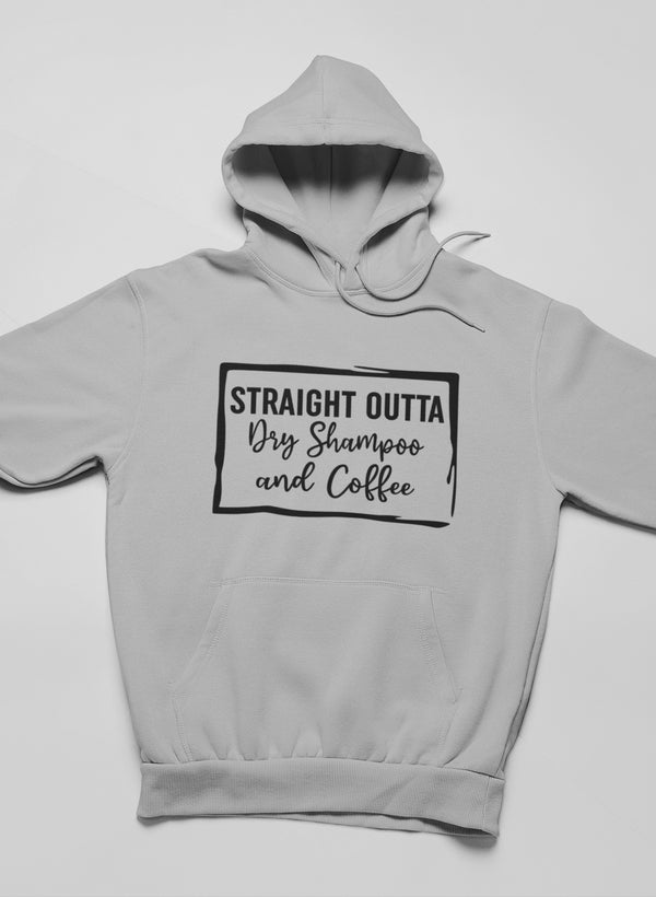 Straight Outta Dry Shampoo & Coffee Hoodie shopmerchmallow Virgin Teez - Black Hoodie