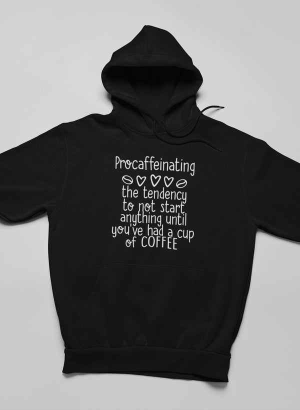 Procaffeinating Hoodie shopmerchmallow Virgin Teez - Black Hoodie