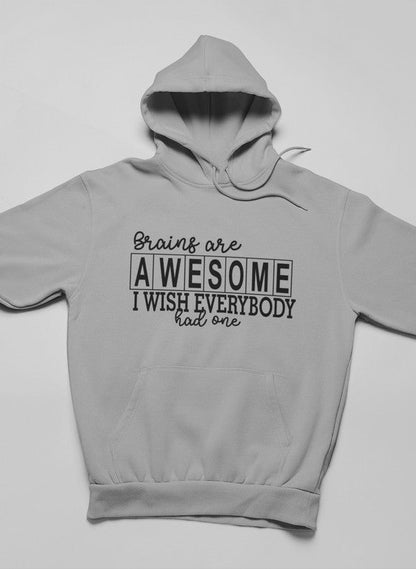 Brains Are Awesome Hoodie shopmerchmallow Virgin Teez - Black Hoodie