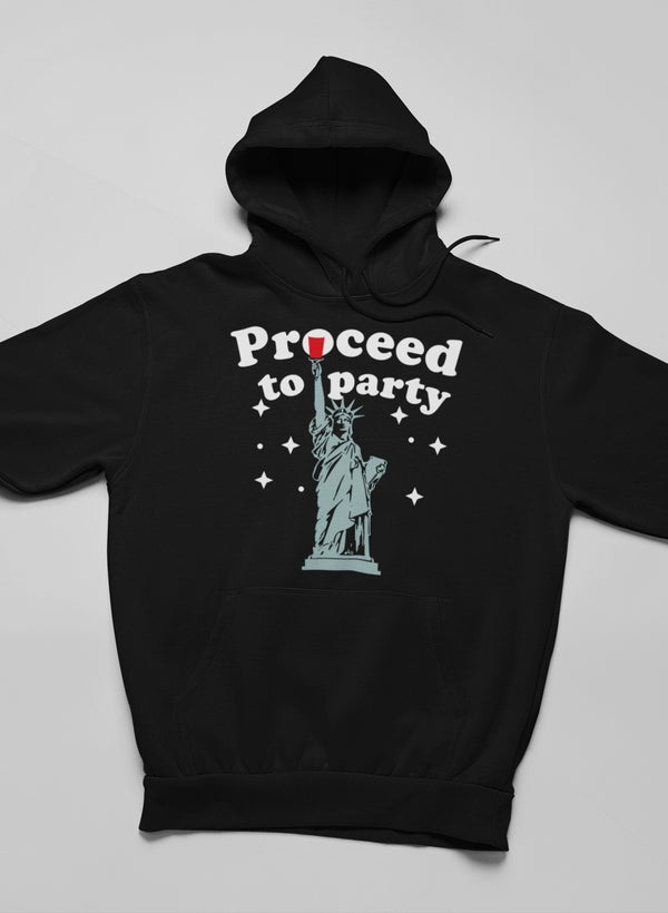 Proceed To Party Hoodie shopmerchmallow Virgin Teez - Black Hoodie