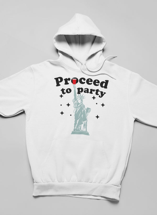 Proceed To Party Hoodie shopmerchmallow Virgin Teez - Black Hoodie