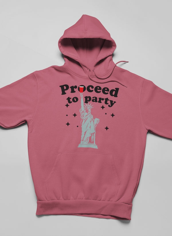 Proceed To Party Hoodie shopmerchmallow Virgin Teez - Black Hoodie