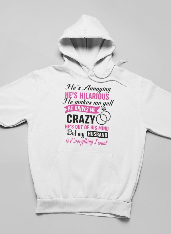 My Husband Is Everything I Want Hoodie shopmerchmallow Virgin Teez - Black Hoodie