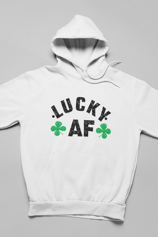 Lucky AF Hoodie shopmerchmallow Virgin Teez - Black Hoodie