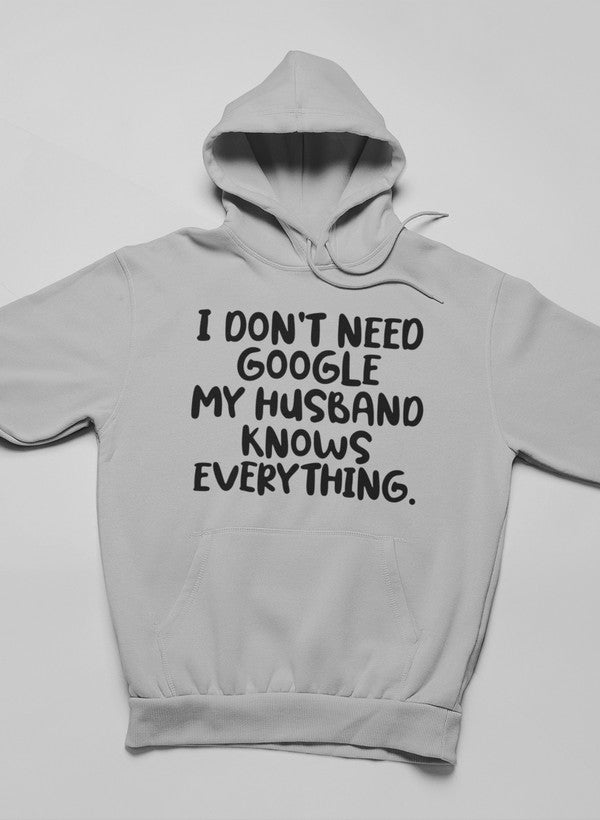 My Husband Knows Everything Hoodie shopmerchmallow Virgin Teez - Black Hoodie
