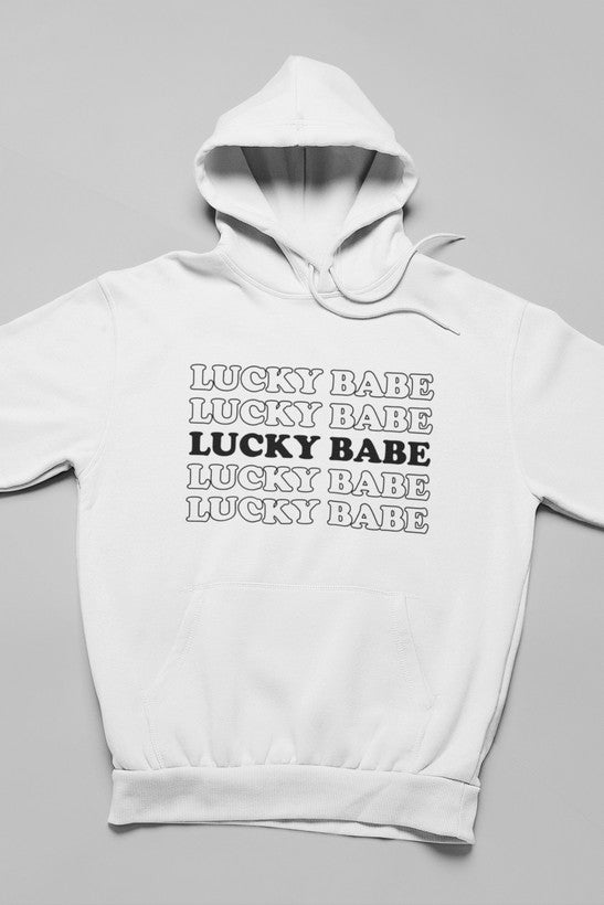 Lucky Babe Hoodie shopmerchmallow Virgin Teez - Black Hoodie
