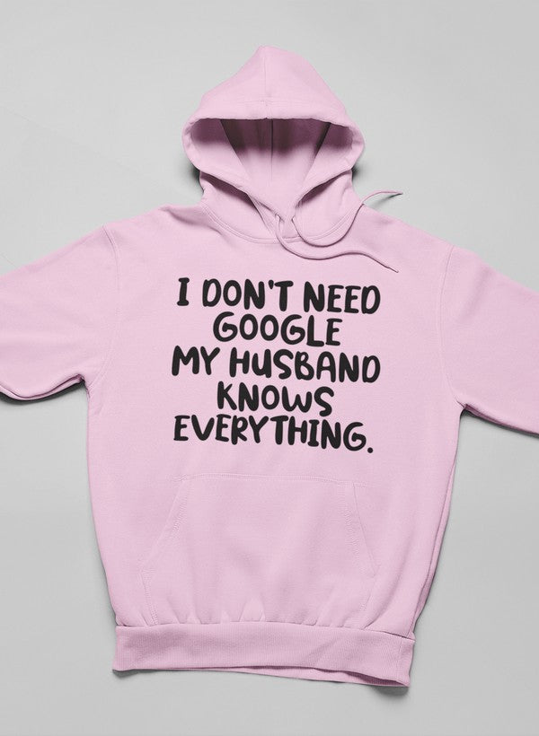My Husband Knows Everything Hoodie shopmerchmallow Virgin Teez - Black Hoodie