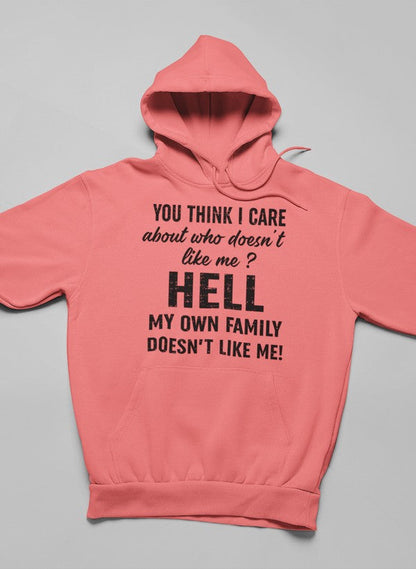 Do You Think I Care Hoodie shopmerchmallow Virgin Teez - Black Hoodie