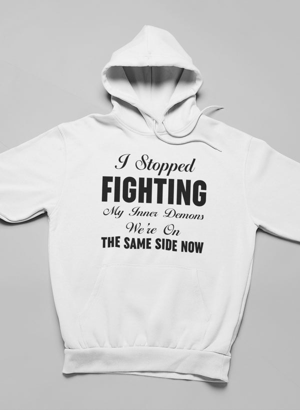 I Stopped Fighting My Inner Hoodie shopmerchmallow Virgin Teez - Black Hoodie