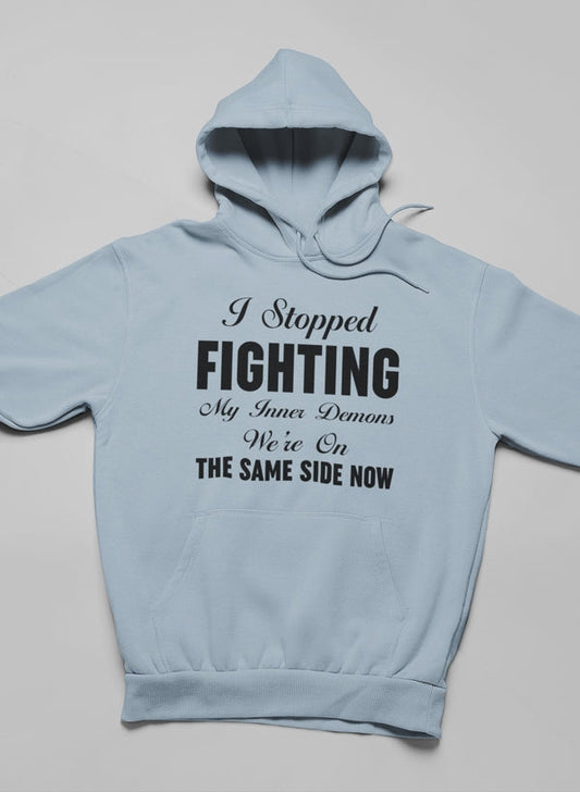 I Stopped Fighting My Inner Hoodie shopmerchmallow Virgin Teez - Black Hoodie