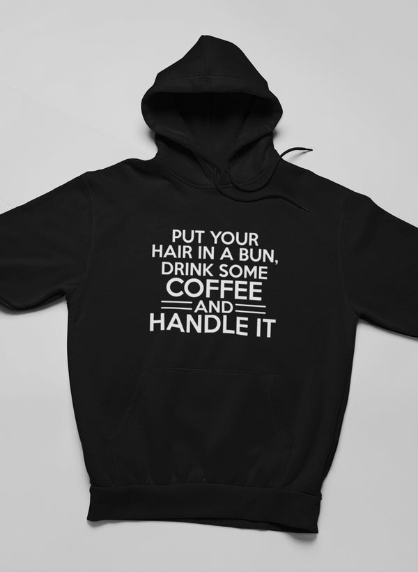Put Your Hair In A Bun Hoodie shopmerchmallow Virgin Teez - Black Hoodie