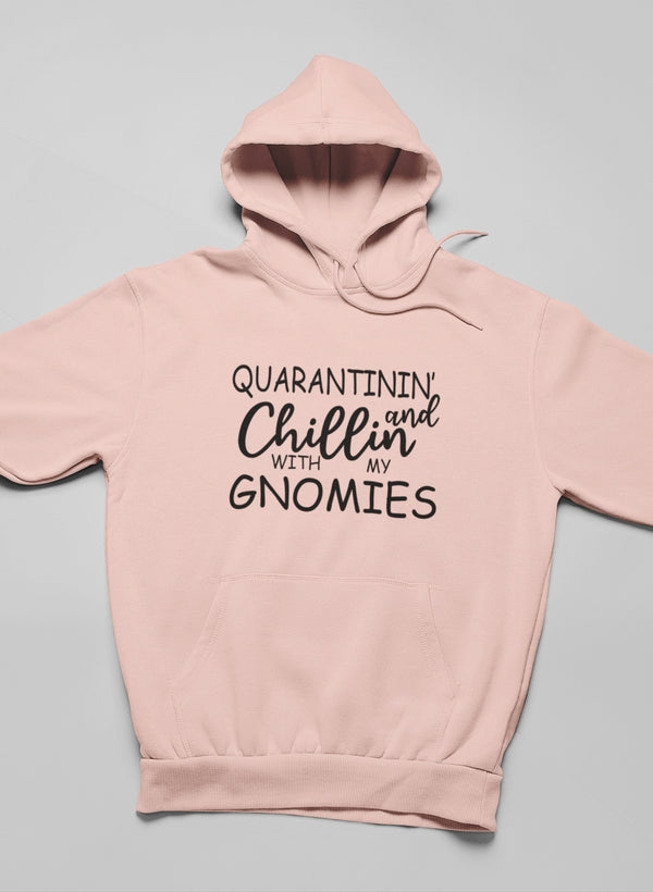 Quarantinin' And Chillin With My Gnomies Hoodie shopmerchmallow Virgin Teez - Black Hoodie