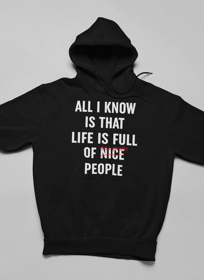 Nice People Hoodie shopmerchmallow Virgin Teez - Black Hoodie