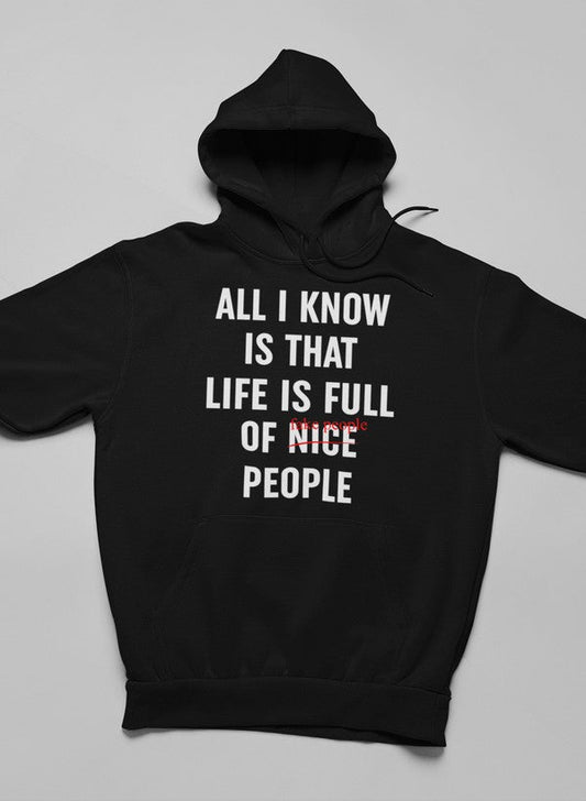 Nice People Hoodie shopmerchmallow Virgin Teez - Black Hoodie