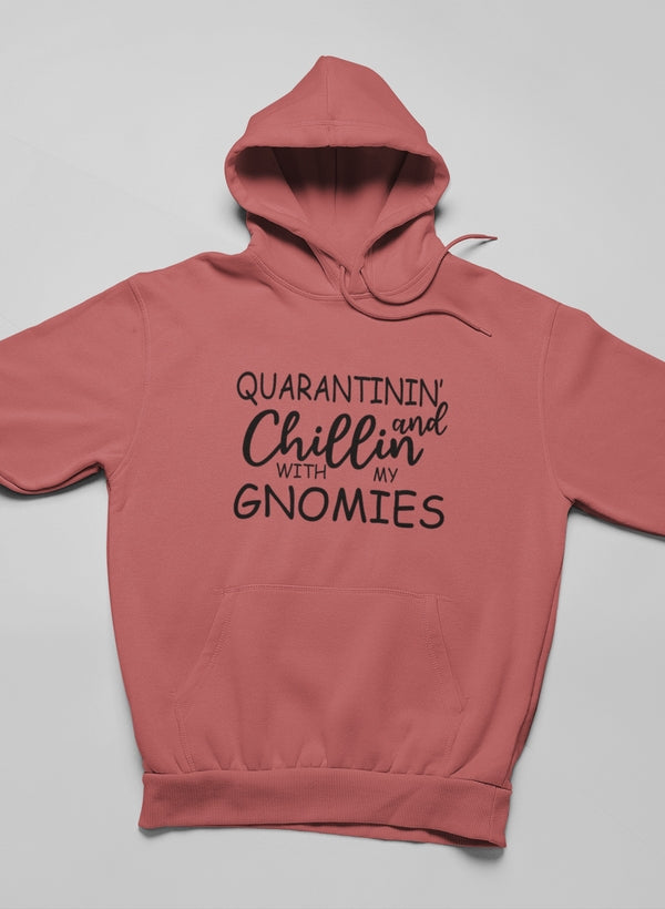 Quarantinin' And Chillin With My Gnomies Hoodie shopmerchmallow Virgin Teez - Black Hoodie