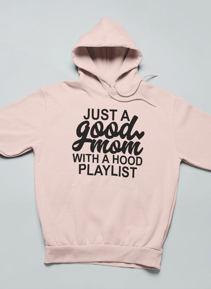 Just a Good Mom Hoodie shopmerchmallow Virgin Teez - Black Hoodie