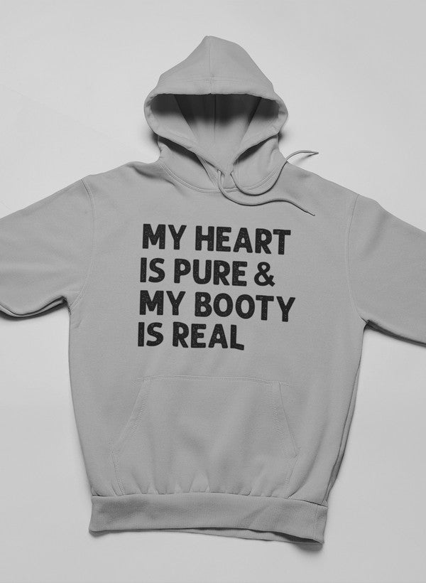 My Heart Is Pure & My Booty Is Real Hoodie shopmerchmallow Virgin Teez - Black Hoodie
