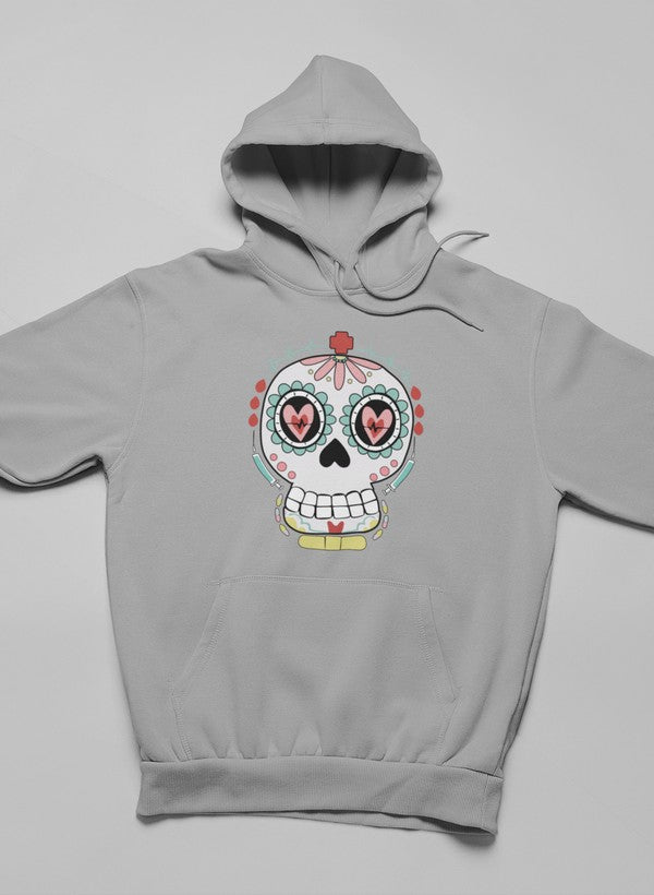 Nurse Sugar Skull Hoodie shopmerchmallow Virgin Teez - Black Hoodie