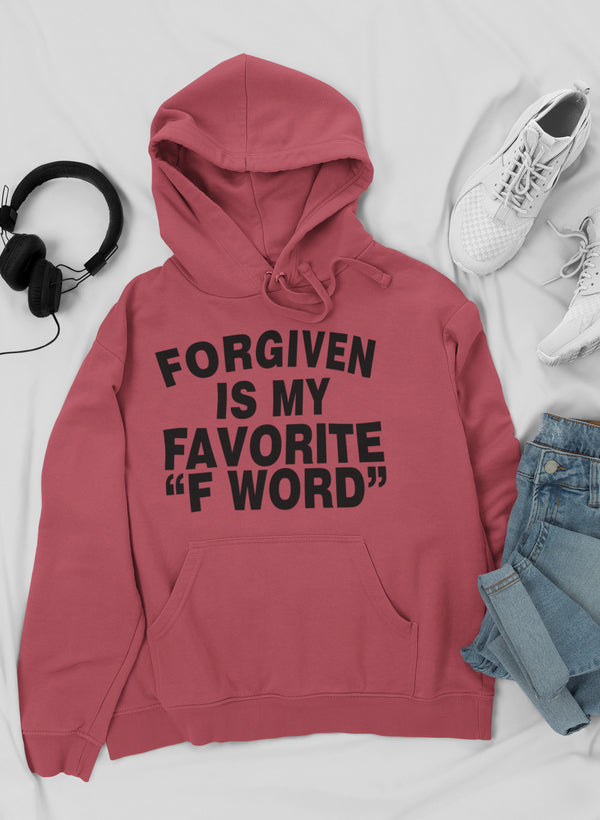 Forgiven Is My Favorite F Word Hoodie shopmerchmallow Virgin Teez - Black Hoodie