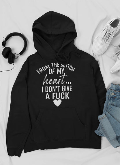 From The Bottom Of My Heart Hoodie shopmerchmallow Virgin Teez - Black Hoodie