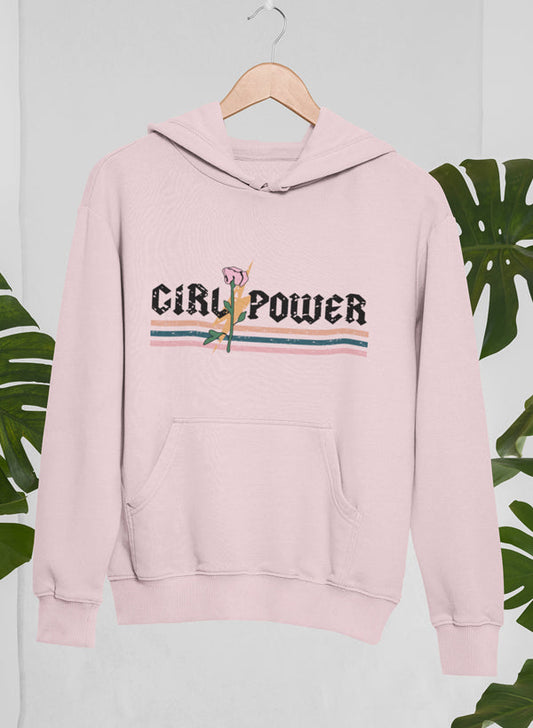 Girl Power Rose Hoodie shopmerchmallow Virgin Teez - Black Hoodie