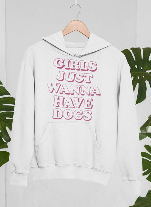 Girls Just Wanna Have Dogs Hoodie shopmerchmallow Virgin Teez - Black Hoodie