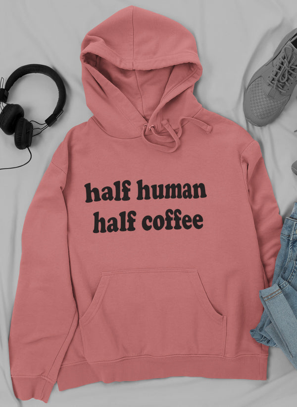 Half Human Half Coffee Hoodie shopmerchmallow Virgin Teez - Black Hoodie