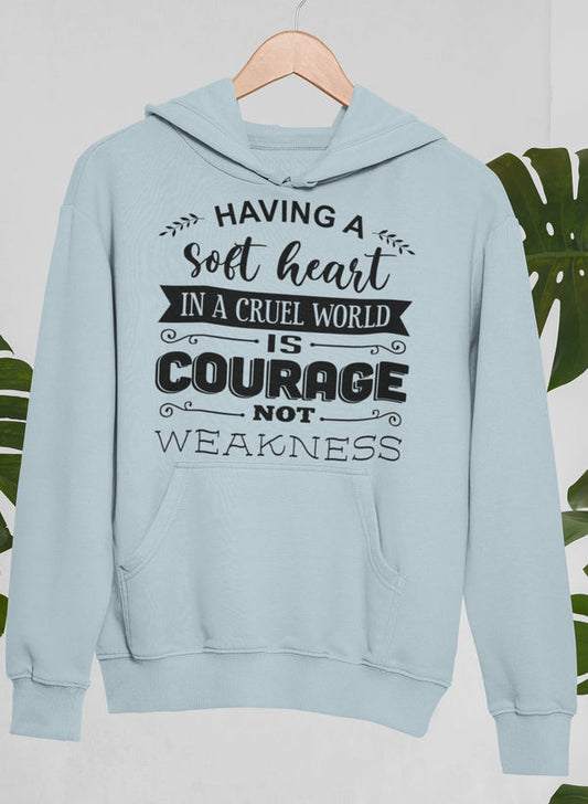 Having A Soft Heart In A Cruel World Hoodie shopmerchmallow Virgin Teez - Black Hoodie