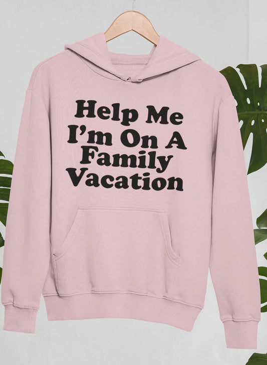 Help Me I'm On A Family Vacation Hoodie shopmerchmallow Virgin Teez - Black Hoodie