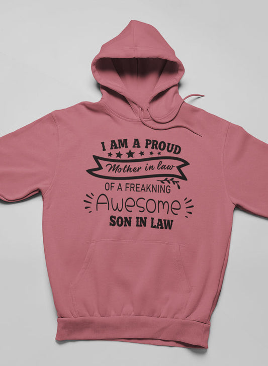 I Am A Proud Mother In Law Hoodie shopmerchmallow Virgin Teez - Black Hoodie