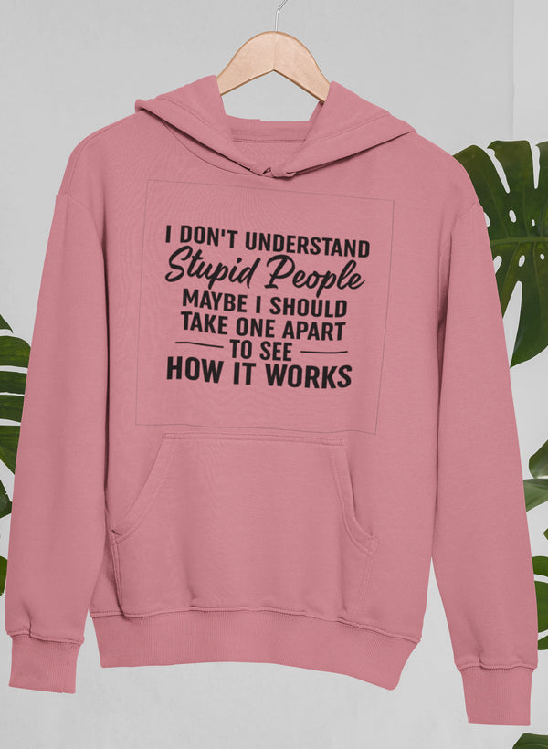 I Don't Understand Stupid People Hoodie shopmerchmallow Virgin Teez - Black Hoodie