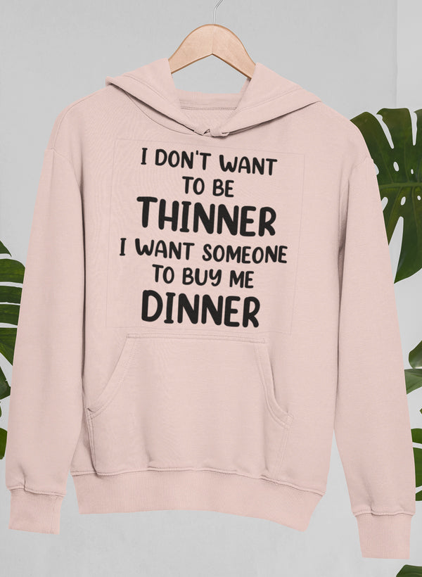 I Don't Want To Be Thinner  Hoodie shopmerchmallow Virgin Teez - Black Hoodie