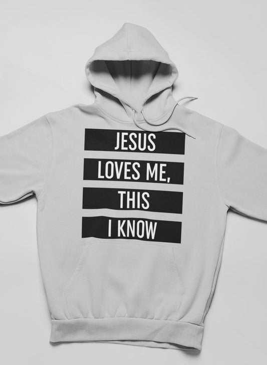 Jesus Loves Me This I Know Hoodie shopmerchmallow Virgin Teez - Black Hoodie