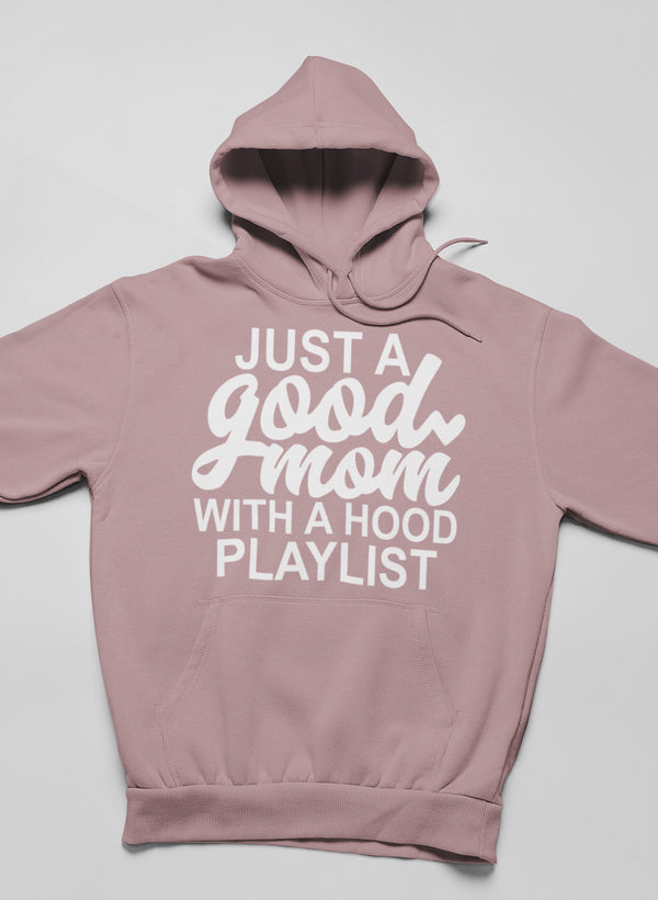 Just a Good Mom Hoodie shopmerchmallow Virgin Teez - Black Hoodie