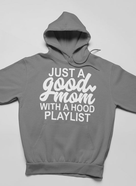Just a Good Mom Hoodie shopmerchmallow Virgin Teez - Black Hoodie