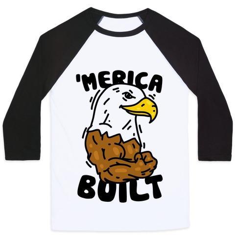 'MERICA BUILT UNISEX CLASSIC BASEBALL TEE shopmerchmallow 'MERICA BUILT UNISEX CLASSIC BASEBALL TEE