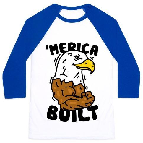'MERICA BUILT UNISEX CLASSIC BASEBALL TEE shopmerchmallow 'MERICA BUILT UNISEX CLASSIC BASEBALL TEE
