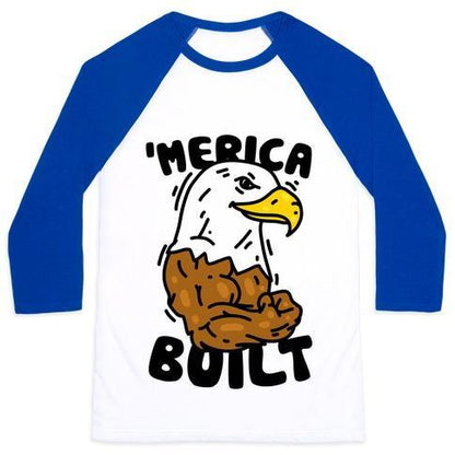 'MERICA BUILT UNISEX CLASSIC BASEBALL TEE shopmerchmallow 'MERICA BUILT UNISEX CLASSIC BASEBALL TEE
