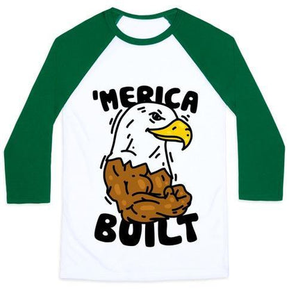 'MERICA BUILT UNISEX CLASSIC BASEBALL TEE shopmerchmallow 'MERICA BUILT UNISEX CLASSIC BASEBALL TEE