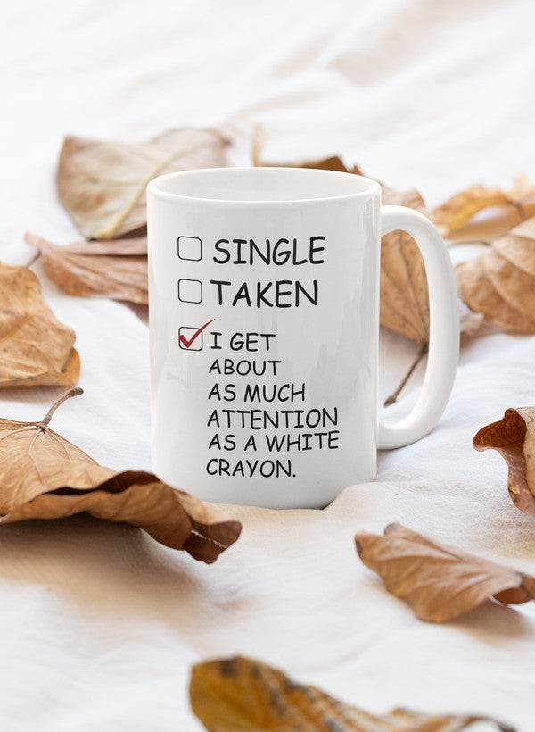 Single Or Taken Mug shopmerchmallow Virgin Teez  - A Future Wars Story Mug