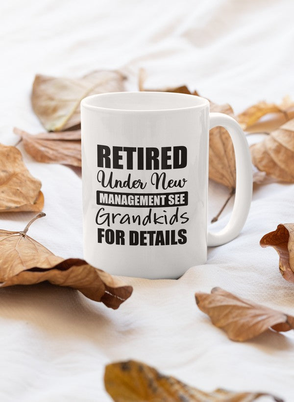 Retired Under New Management See Grandkids For Details Mug shopmerchmallow Virgin Teez  - A Future Wars Story Mug