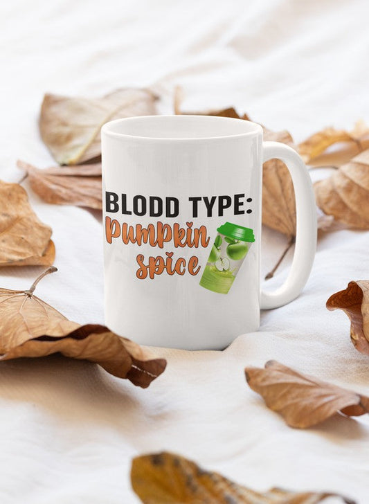 Blood Type Pumpkin Mug shopmerchmallow Virgin Teez  - A Future Wars Story Mug