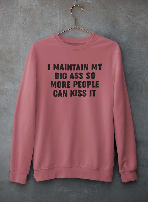 I Maintain It So More People Can Kiss It Sweat Shirt shopmerchmallow Virgin Teez - Black Hoodie