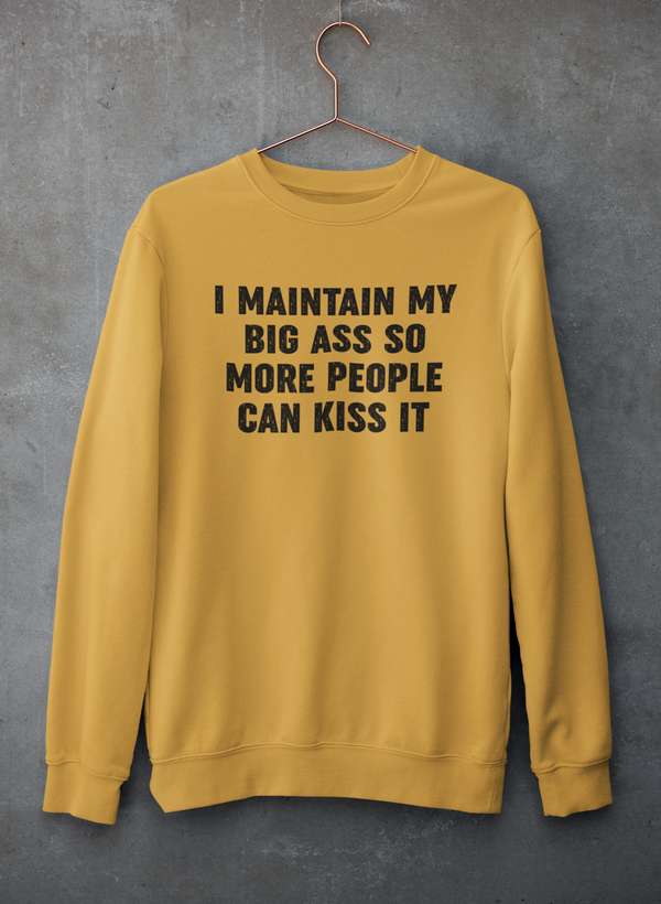 I Maintain It So More People Can Kiss It Sweat Shirt shopmerchmallow Virgin Teez - Black Hoodie